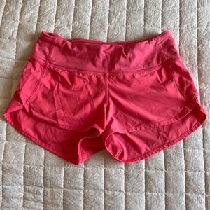 Pink Lululemon speed up 2" inseam